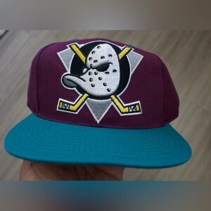 Anaheim Mighty Ducks Hat Classic Logo Twins Wool  Snapback